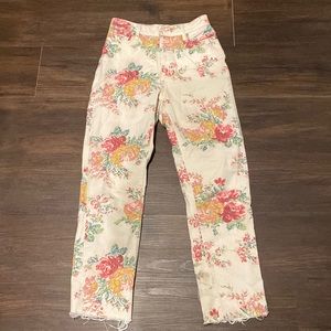 Urban Outfitters Flower Printed Jeans